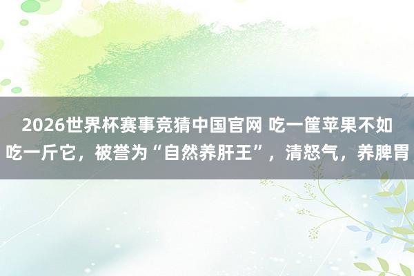 2026世界杯赛事竞猜中国官网 吃一筐苹果不如吃一斤它，被誉为“自然养肝王”，清怒气，养脾胃