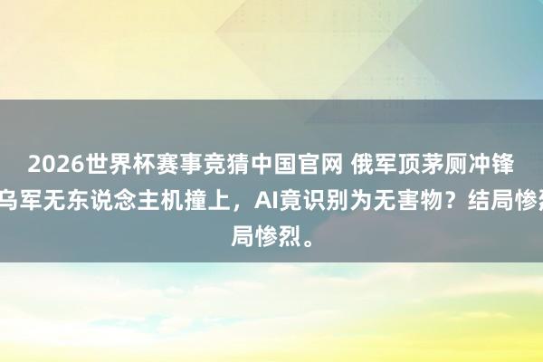2026世界杯赛事竞猜中国官网 俄军顶茅厕冲锋！乌军无东说念主机撞上，AI竟识别为无害物？结局惨烈。