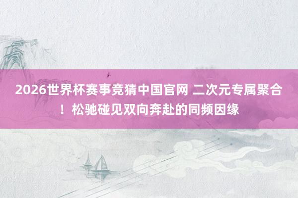 2026世界杯赛事竞猜中国官网 二次元专属聚合!松驰碰见双向奔赴的同频因缘