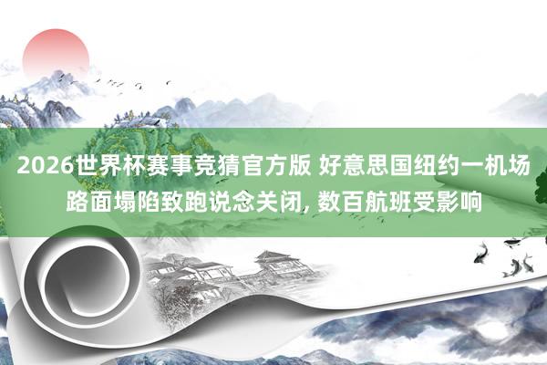 2026世界杯赛事竞猜官方版 好意思国纽约一机场路面塌陷致跑说念关闭， 数百航班受影响