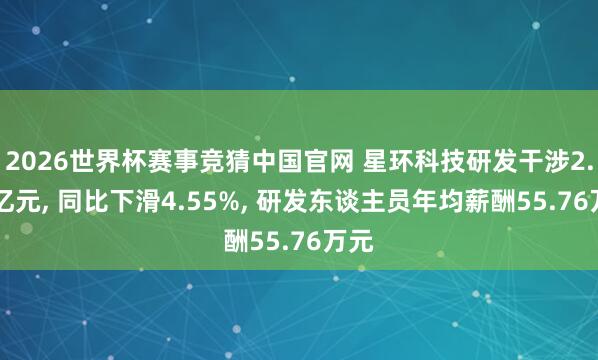 2026世界杯赛事竞猜中国官网 星环科技研发干涉2.51亿元， 同比下滑4.55%， 研发东谈主员年均薪酬55.76万元